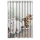 thumbnail image 1 of Cortina de ducha con diseño de gatos, juego de cortinas de baño con ganchos, tamaño 48 x 72 pulgadas, 1 of 3