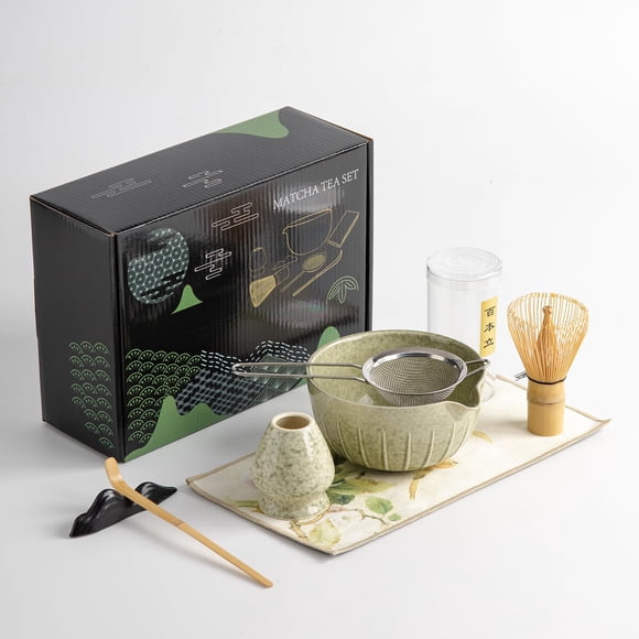 Set de accesorios para ceremonia de matcha DWEHIXBUY con cuenco y batidor