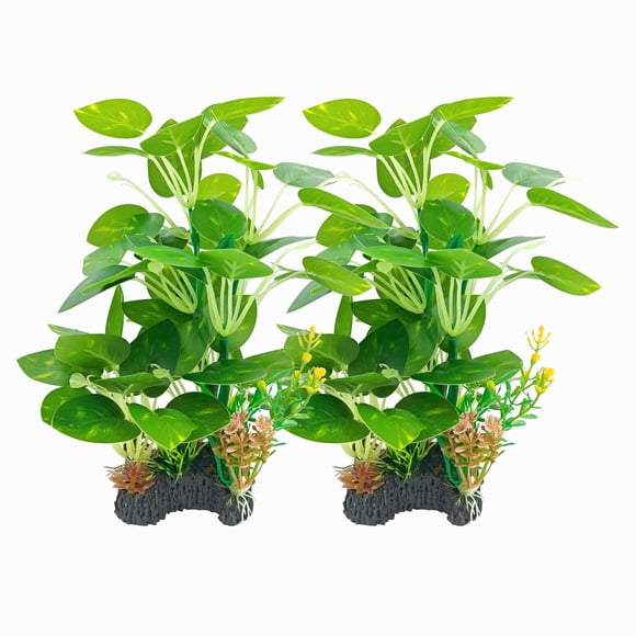 Plantas de acuario Holyenten 25 cm 2 unidades de seda, seguras para peces