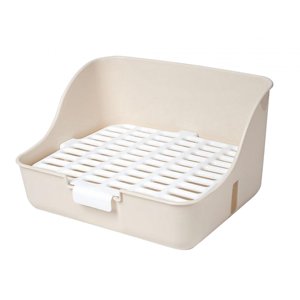 Ioensy - Caja De Arena Para Conejos, Inodoro Desmontable, Suministros Para Mascotas, Animales Pequeños, Color Blanco