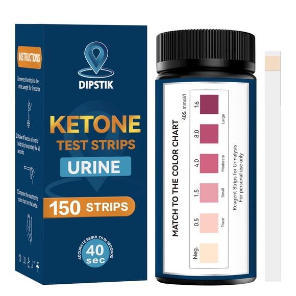 Tiras Reactivas para Cetona DIPSTIK 150 Tiras de Orina Keto