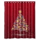 thumbnail image 1 of Cortina de ducha roja con diseño de árbol de Navidad, juego de cortinas de baño con ganchos, tamaño 60 x 72 pulgadas, 1 of 3