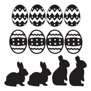 Rienda Libre Graphics - Decomural Easter Eggs & Easter Bunny Set Ws-33210