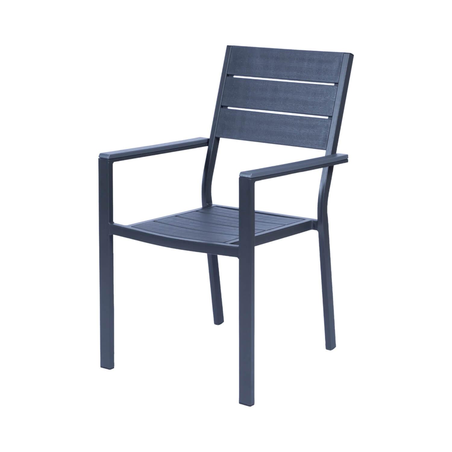 Northwest - Silla Terraza Con Brazos Polywood Impermeable Gris Oscuro Tamaño Único