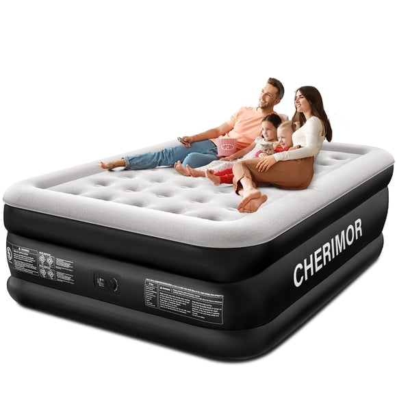 Colchón inflable CHERIMOR Queen con bomba integrada de 18 pulgadas y 800 libras