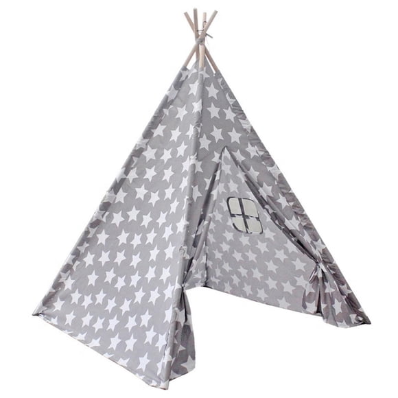 Carpa Tipi Niños Infantil 160 Cm Estrellas Gris Decoración
