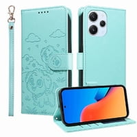 Funda Billetera Foxdock Compatible Con Xiaomi Redmi 12 4G/5G, Diseño Perrito Tierno, Ranuras Para Tarjetas Y Soporte Plegable
