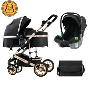 Coche Cuna Con Silla Nido Y Accesorios Lubabycas Negro