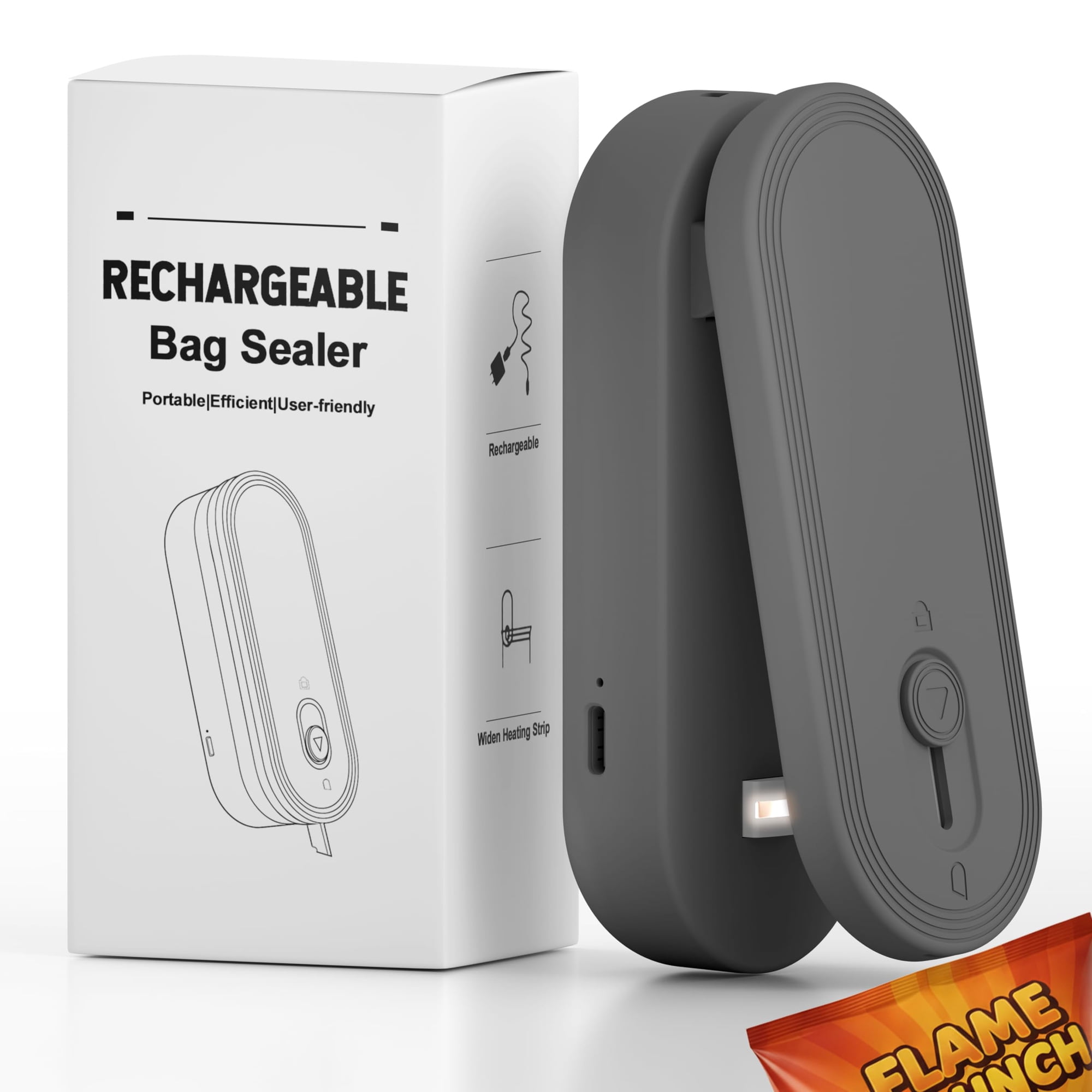 Urlous - Minisellador De Bolsas Ulous Recargable De 1800 Mah Con Cortador E Imán