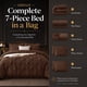 thumbnail image 2 of Juego de cama CozyLux Twin de 5 piezas color marrón con detalle pintuck, 2 of 8