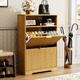 thumbnail image 2 of Shoe Cabinet Storage for Entryway Hidden Shoes Storage Cabinet with 2 Flip Drawers, Tall Free Standing Shoe Organizer Rack for Foyer, Hallway. Natural,31.6'' L x 9.6'' W x 40'' H., 2 of 3