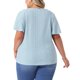 thumbnail image 3 of Agnes Orinda Camiseta de Mujer Talla Grande para Escuela y Universidad Cuello Redondo Ajuste Suelto Manga con Volantes Verano Hueco Blusas Casual Tops 2X Azul Claro, 3 of 6