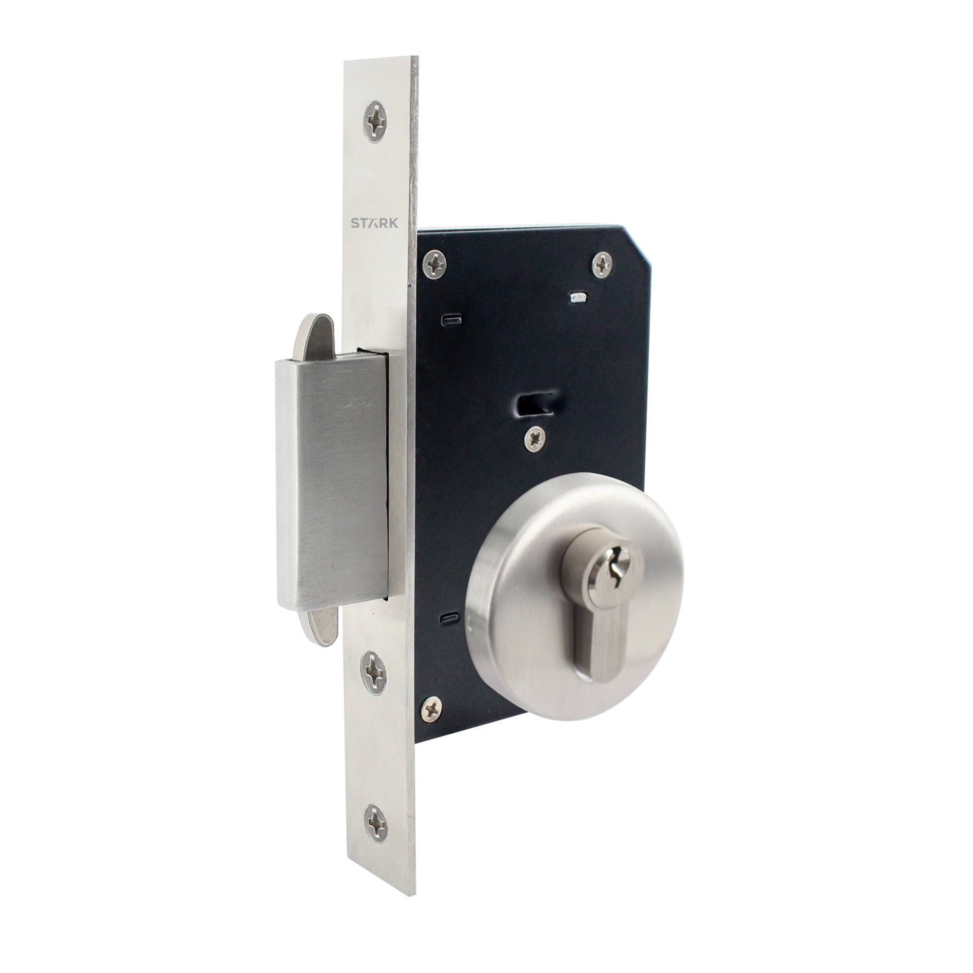 Stark Design - Cerradura De Embutir De Seguridad Puerta Corredera, Cilindro Ambos Lados. Cerrojo Doble Enganche. (acero Inoxidable 304). Sku: Sde290-ai.cl70