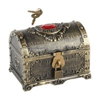 Bothyi - Caja Del Tesoro Aventurera, Decoración Decorativa, Cofre Del Tesoro Pirata Antiguo, Bronce