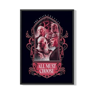 Creango - Cuadro Poster Enmarcado La Casa Del Dragon Consejo Negro Decorativo