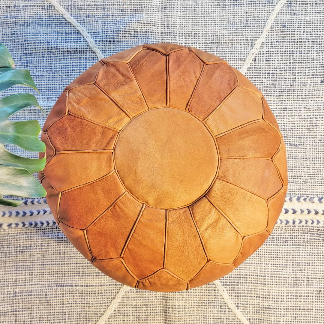 Made In Marruecos - Puff Camel De Cuero Sin Bordados