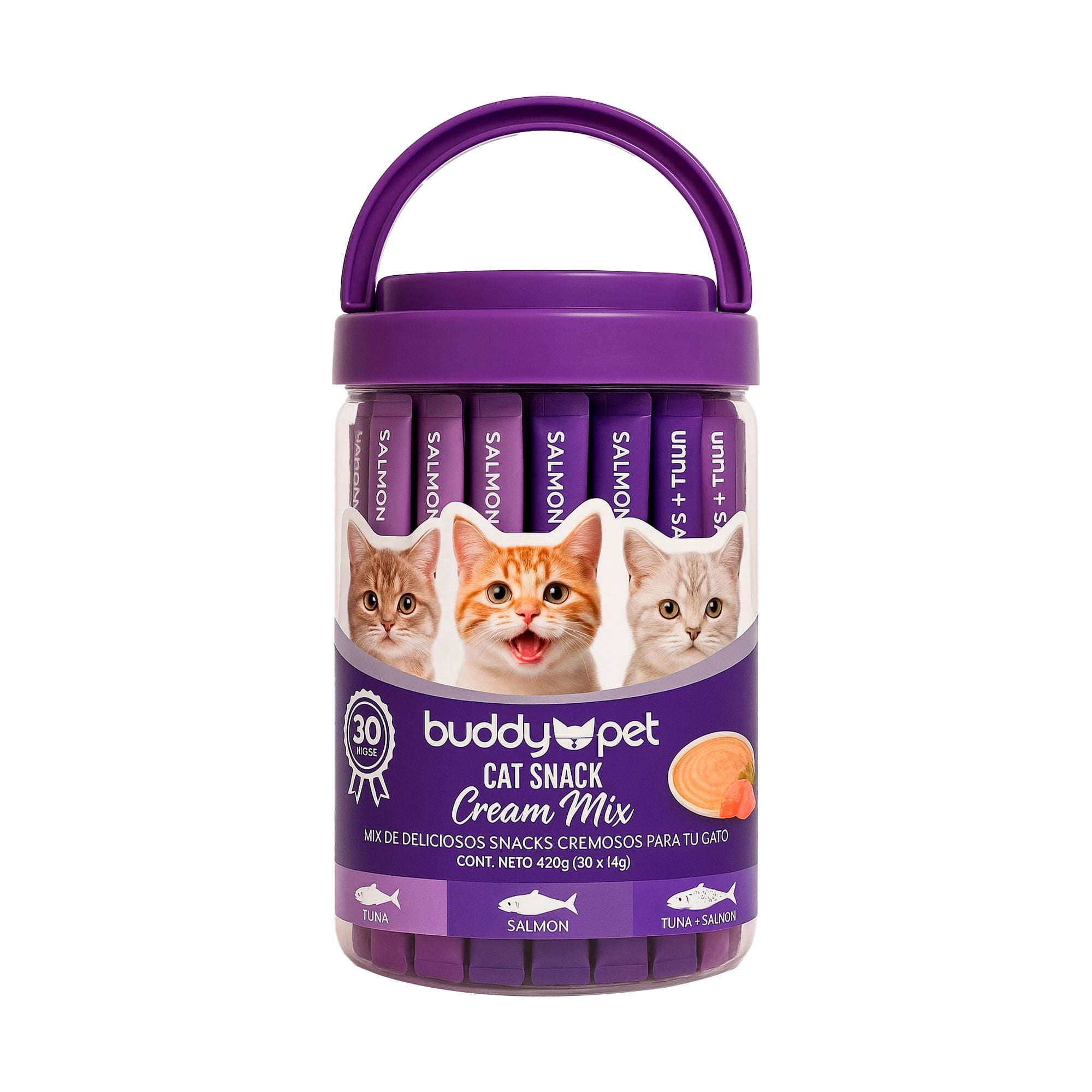 Cream Snack Mix Gato 30 Un 420 g Buddy Pet