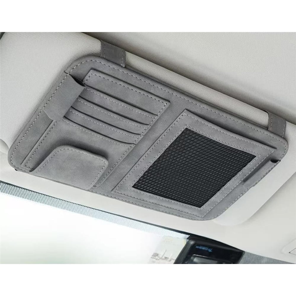 Xusx111 - Organizador Del Visor Del Sol Del Coche, Gafas De Superficie, Bolsa De Almacenamiento Del Coche Del Titular De La Tarjeta, Bolsa Del Organizador Del Parasol Automático Impermeable Resistente