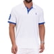 thumbnail image 1 of INSPIRE CHIC Camisa Polo de Piqué con Patrón para Hombre, Camisas de Polo de Golf de Color Contraste M Blanco, 1 of 6