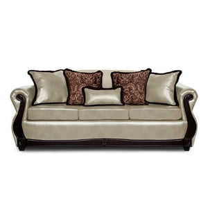 Adonis Leudh - Sofá 3 Personas Gran Columbia Felpa+Pu Blanco