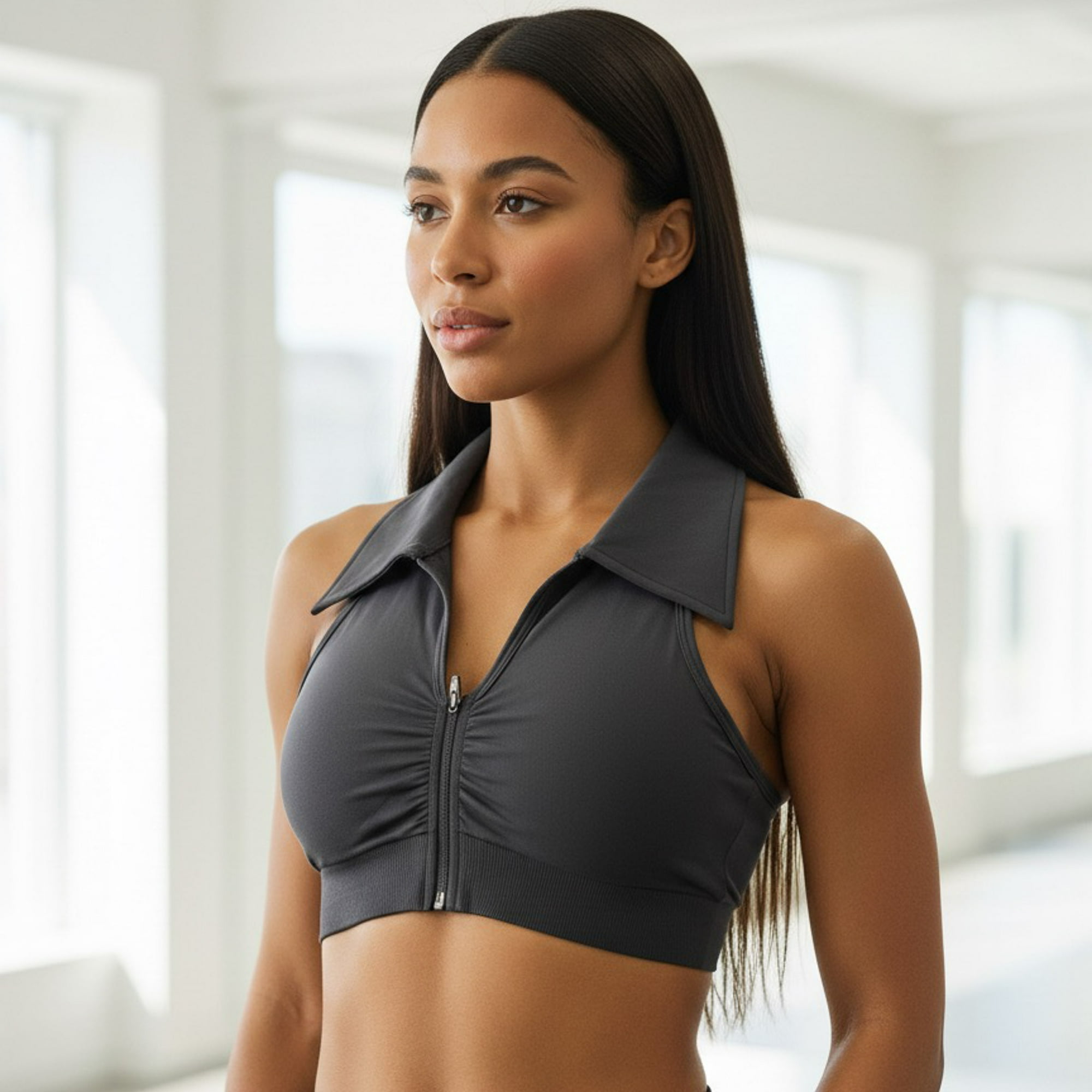 Flix Spa - Peto Mujer Deportivo Ajuste Cómodo Con Cuello