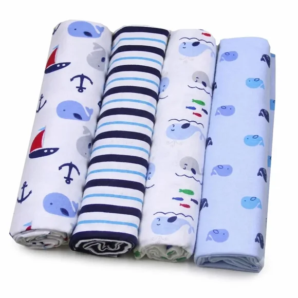 Set 4 Tutos Bebé Franela 100% Algodón 76 X 76 Cm Diseño 7 - BABYMINE