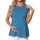 thumbnail image 1 of INSPIRE CHIC Blusas de Maternidad para Mujeres, Camisetas sin Mangas con Pliegues Peplum, Manga Corta, Camisa Casual Elegante para el Embarazo, M Azul Lago, 1 of 6
