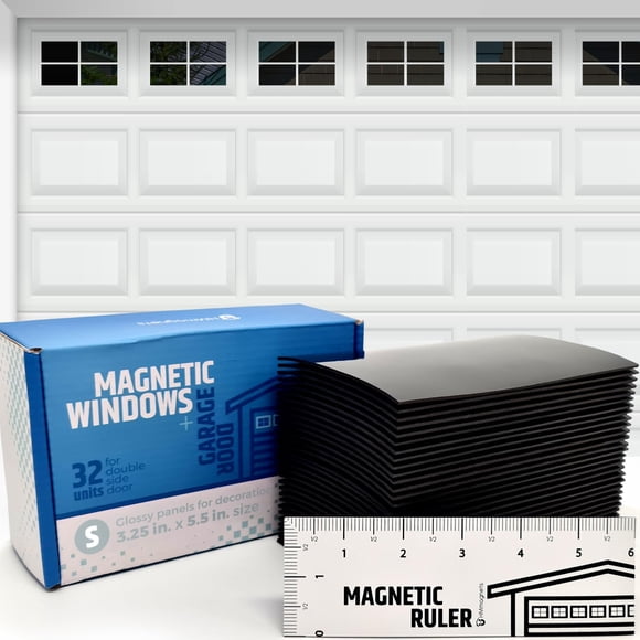Ventanas magnéticas para puerta de garaje HMmagnets – tamaño pequeño 8 cm × 14 cm, 32 piezas