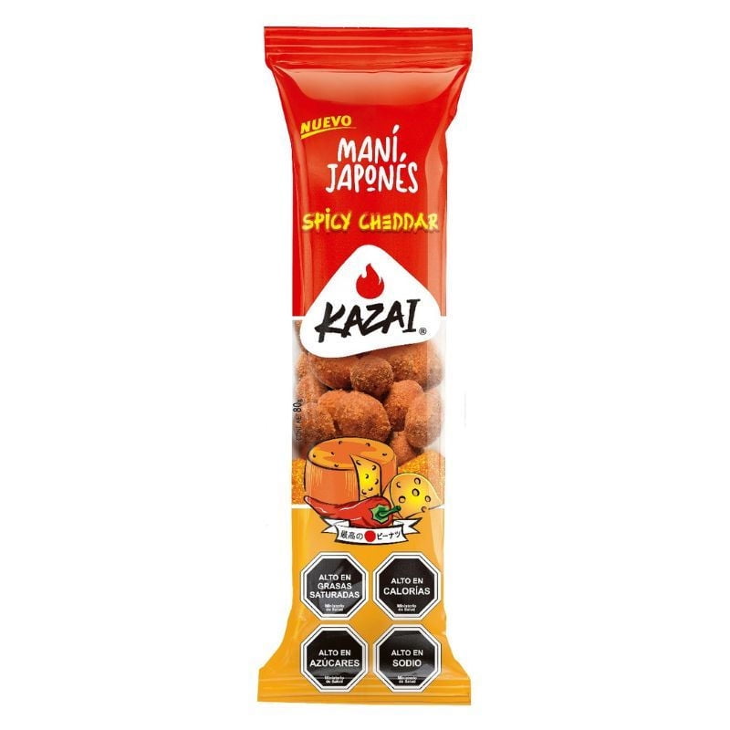 Maní Japonés Kazai Spicy Cheddar 80 g De La Rosa