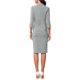thumbnail image 3 of INSPIRE CHIC Conjunto de Traje de Mujer de 2 Piezas para Regreso a Clases para Maestras, Blazer sin Cuello de Manga 3/4 y Falda Lápiz de Cintura Alta, Conjunto de Trabajo Gris L, 3 of 6