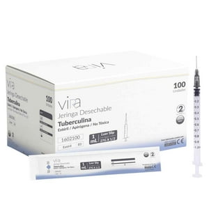 Jeringa Tuberculina 1 Ml Luer Slip 27G * 1/2 1Ml 100U Vira Blanco