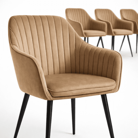 Space Home - Pack 4 Butacas Tapizadas Con Apoyabrazos Tipo Velvet