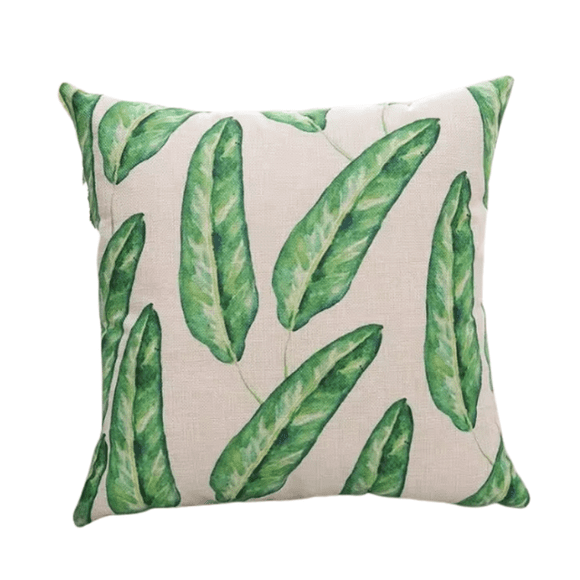 Funda de Cojín 45x45 cm Hojas Tropicales Hojas Alargadas