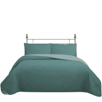 Genérico - Cubrecama Quilt Reversible 1 5 Plazas Color Verde Trama Collection