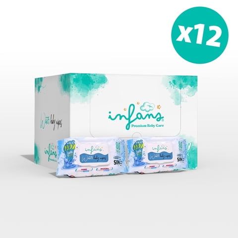Pack 12 Toallitas Húmedas 99.9% Agua, 80 Uds C/U, Infans