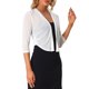 thumbnail image 4 of INSPIRE CHIC Boleros de Malla Transparente para Mujer, Chaquetas de Manga 3/4, Cárdigan Ligero Recortado Blanco XL, 4 of 6