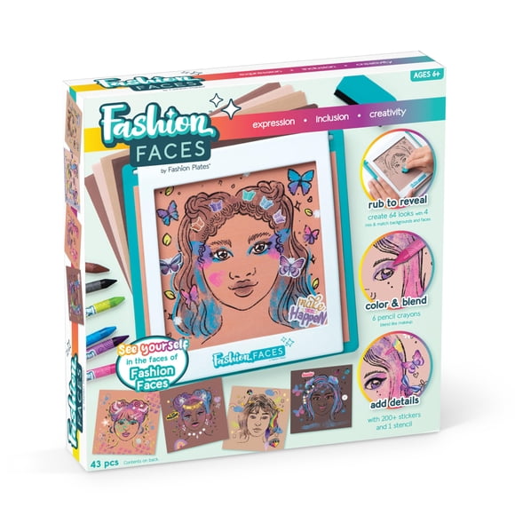 Kit De Arte De Moda Fashion Faces Para Niños De 6 A 11 Años