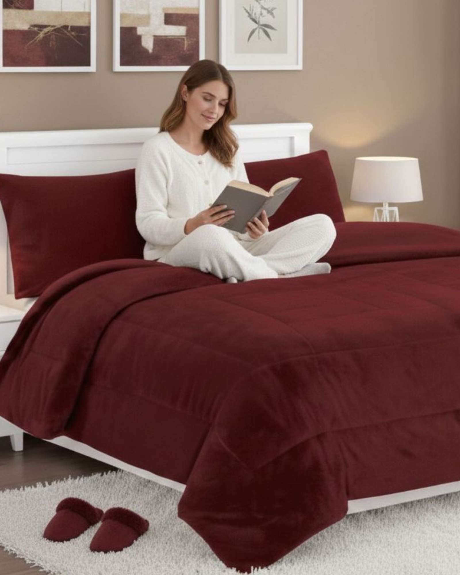 Imac Hogar - Plumón Cubrecama Chiporro Plaza Y Media Extra Cálido Invierno Premium