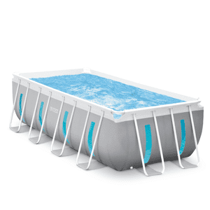 Piscina Estructural Intex Prisma Frame Clearview Set 400X200X122 Cm + Bomba + Escalera + Cobertor + Base