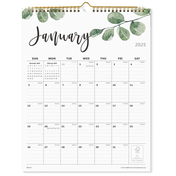 Calendario de pared Fleeken 2025-2026, mensual, 30 x 38 cm, doble cable