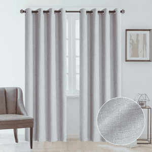 Genérico - Cortina Blackout 100% 2 Paños 138X226 Cm Textura Lino Gris