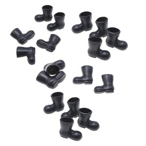 Magideal - 10 Pares De Minibotas Para Casa De Muñecas, Regalo De 1/12, Minizapatos De Decoración Para Muñecas, Botas Navideñas De Papá Noel Para Cocina, Casa De