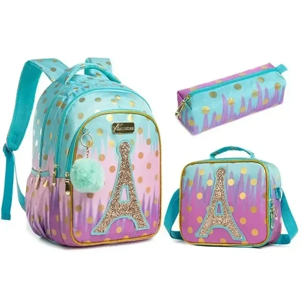 Kids Backpack Set for School Teenagers Waterproof School Bags for Girls Backpack Mermaid Cartoon Bag Kids School Bags Supplies