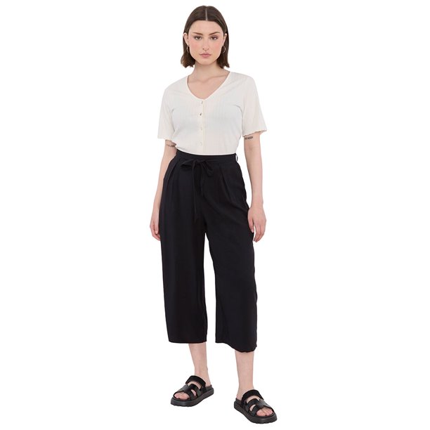Pantalón Mujer Cullote Viscosa Negro Corona