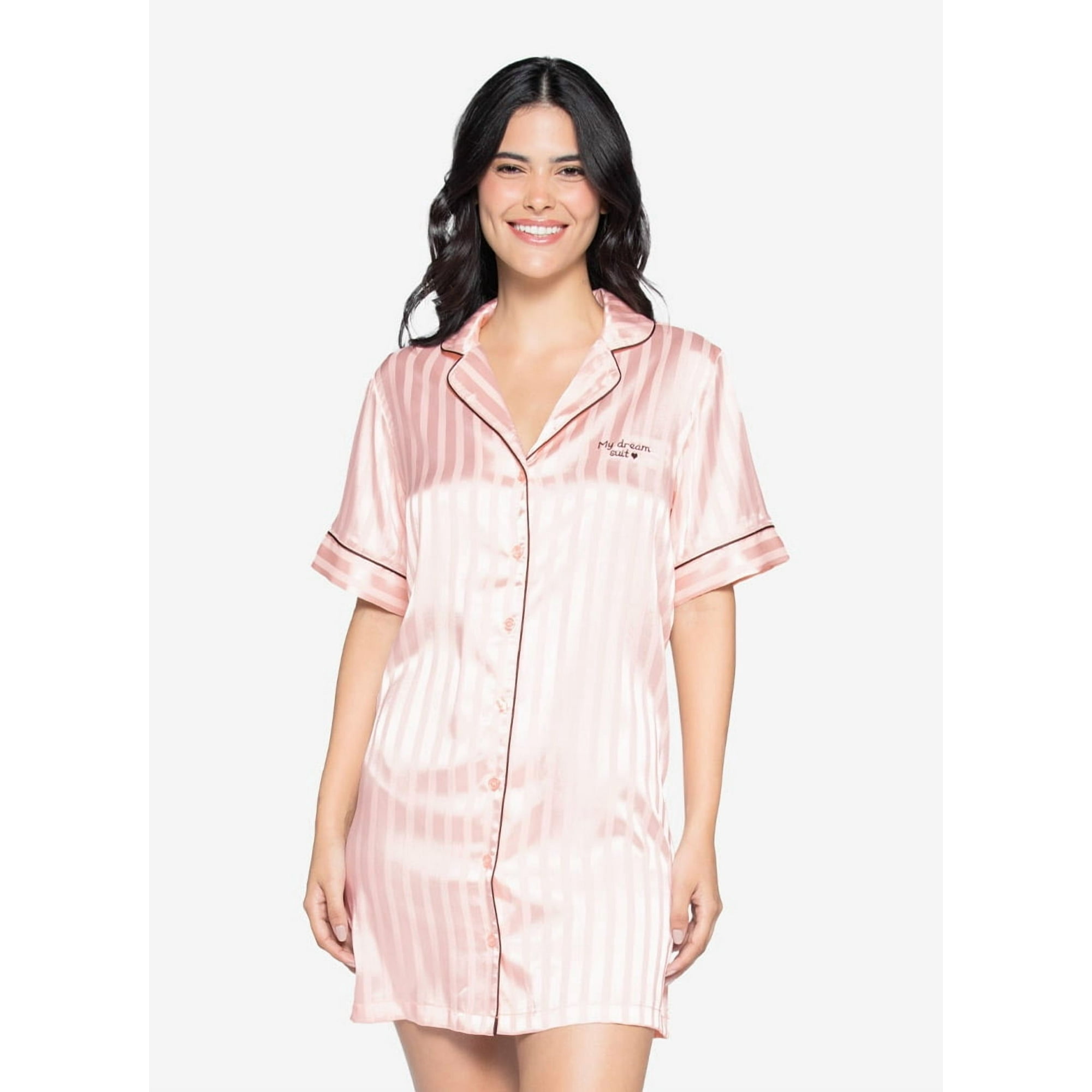 Lady Genny - Camisola Satín Mujer Con Diseños