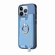 thumbnail image 5 of Funda Magnética para iPhone 15 Pro con Billetera y Anillo, Protector Resistente Azul, 5 of 6
