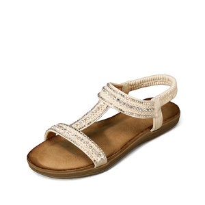 Sandalia Casual Plana Pedrería Mujer Weide Jn721