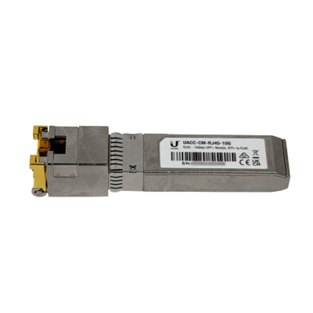 RJ45-10G. Interfaz de usuario SFP+ de 100 metros sobre Cat6a de cobre, compatible con 1000/2500/5000/10000 Mbps (1/2.5/10 Gbps), conector RJ45 UACC-CM-RJ45-MG