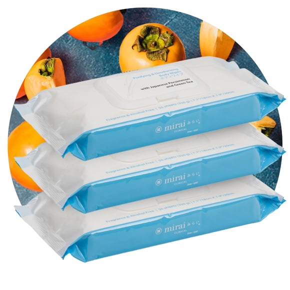 Toallitas corporales desodorizantes Mirai Clinical para mujeres y hombres, 3 paquetes