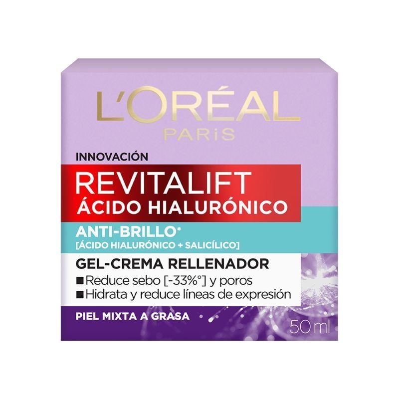 L'Oréal Paris - Crema Gel Oil Control Revitalift Ácido Hialurónico